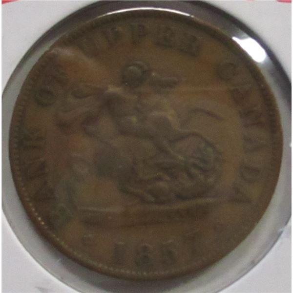 1857 BANK OF UPPER CANADA PENNY TOKEN