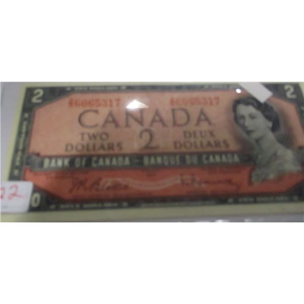1954 LAST OF BANK OF CANADA $2 BILLS