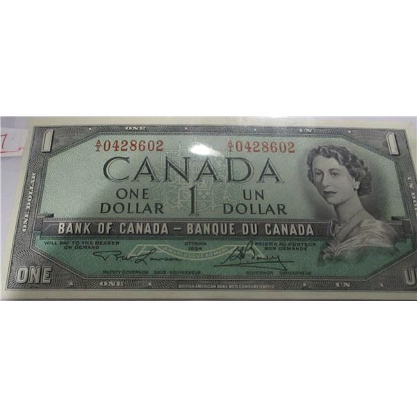 1954 BANK OF CANADA LAST OF $1 BILLS