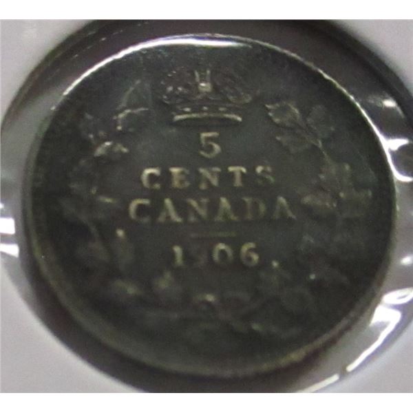 1906 CANADA KING EDWARD VII SILVER FIVE CENT