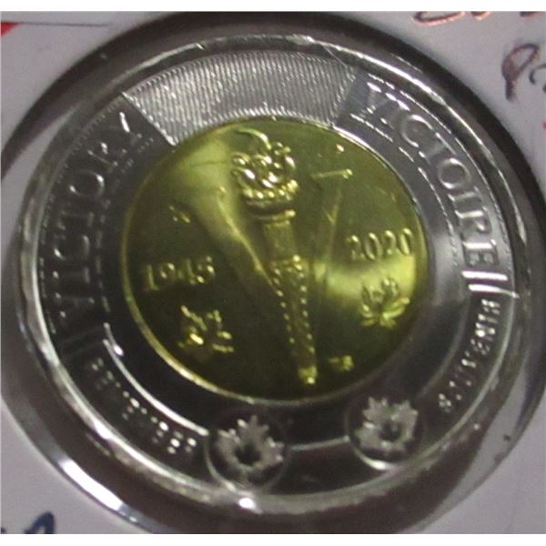1945 - 2020 PROOF WORLD WAR VICTORY CANADA TOONIE