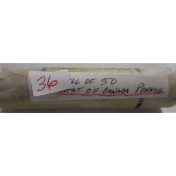 1957 ROLL OF 50 LAST OF CANADA PENNIES