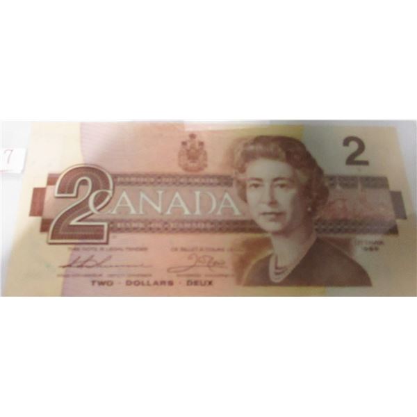 1986 BIRD SERIES LAST OF CANADA $2 BILLS