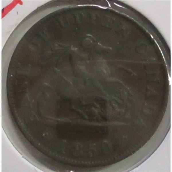 1850 BANK OF UPPER CANADA PENNY TOKEN