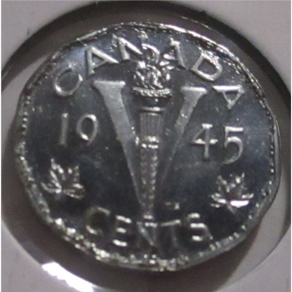 1945 VICTORY (SCARCE HI GRADE) CANADA WORLD WAR I NICKEL
