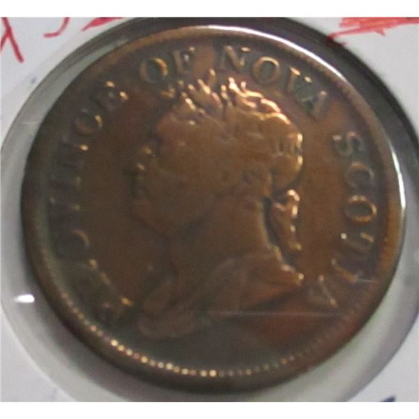 1852 PROVINCE OF NOVA SCOTIA ONE PENNY TOKEN