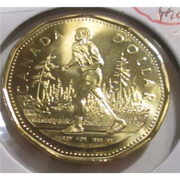 2005 PROOF TERRY FOX RUN FOR CANCER LOONIE
