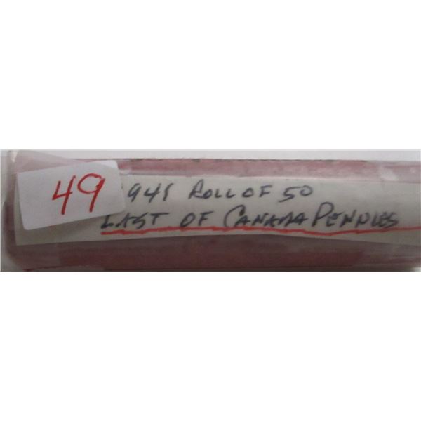 1941 ROLL OF 50 LAST OF CANADA PENNIES