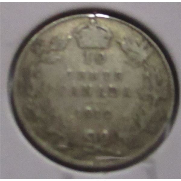 1912 CANADA KING GEORGE V SILVER DIME