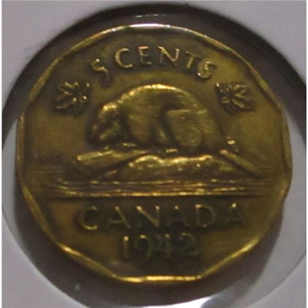 1942 WORLD WAR II BEAVER NICKEL