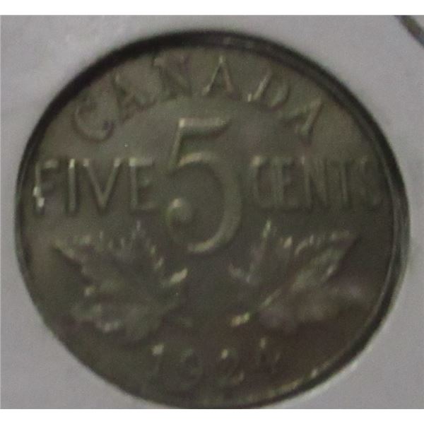 1924 KEY DATE CANADA KING GEORGE V NICKEL