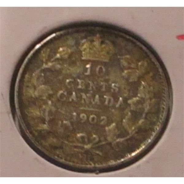 1902 H CANADA KING EDWARD VII SILVER DIME
