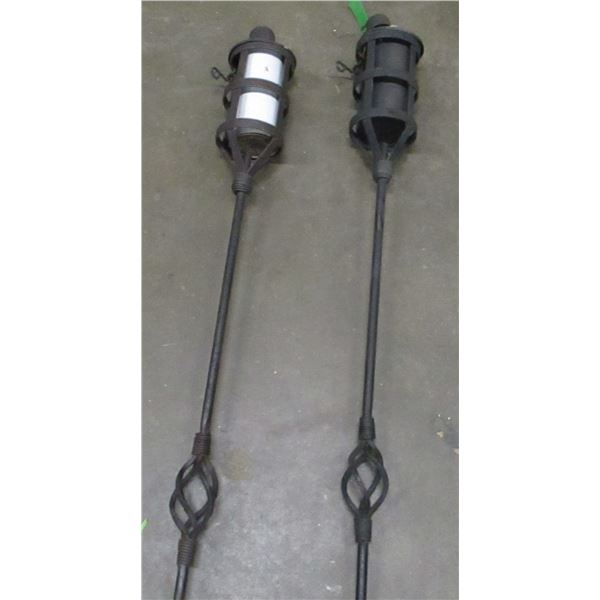 2 - METAL YARD TORCHES