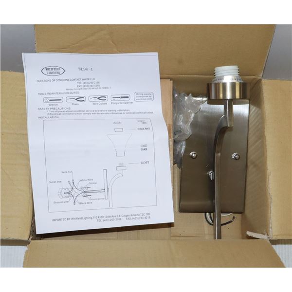 8 NEW IN BOX SATIN NICKEL FINISH LIGHT FIXTURES
