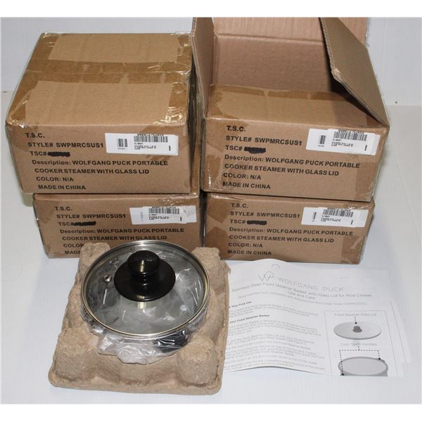 4 NEW WOLFGANG PUCK STAINLESS STEEL FOOD STEAMER