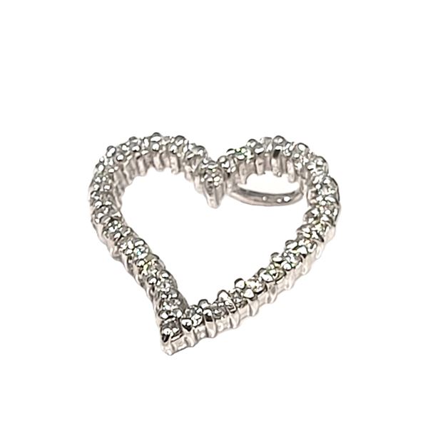 White Gold Swaying Heart Slide Pendant