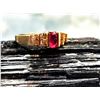 Image 3 : 14K Yellow Gold Ruby & Diamond Terraced Band -Ring