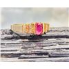 Image 6 : 14K Yellow Gold Ruby & Diamond Terraced Band -Ring