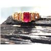 Image 7 : 14K Yellow Gold Ruby & Diamond Terraced Band -Ring