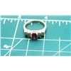 Image 9 : 14K Yellow Gold Ruby & Diamond Terraced Band -Ring