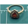Image 8 : Trilliant-Cut Fire Opal with Diamond Halo Ring