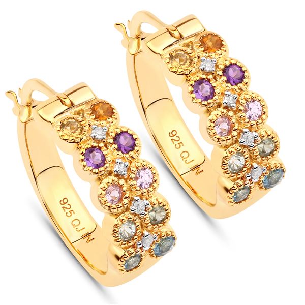 Precious and Semi-Precious Gems & Diamond Earrings