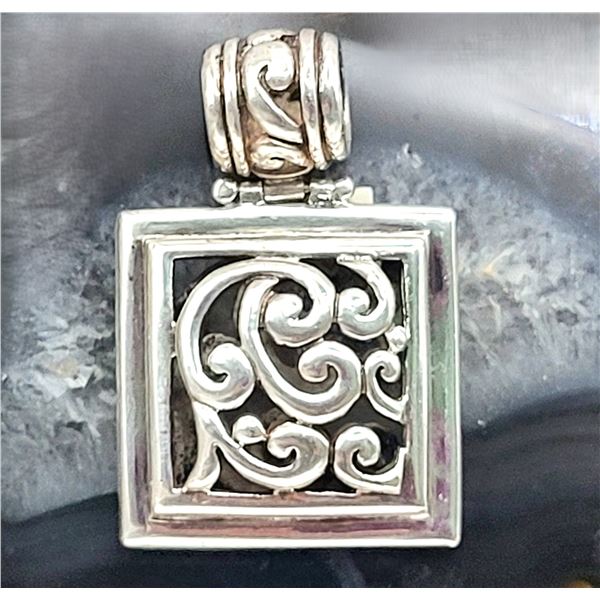 Vintage Barse Bold, 2D Sculptural Square Pendant
