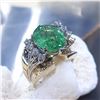 Image 1 : Natural Tsavorite and White Sapphire Ring