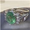 Image 2 : Natural Tsavorite and White Sapphire Ring