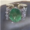 Image 3 : Natural Tsavorite and White Sapphire Ring