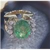 Image 4 : Natural Tsavorite and White Sapphire Ring