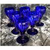 Image 1 : Six Cobalt Blue Crystal Goblets