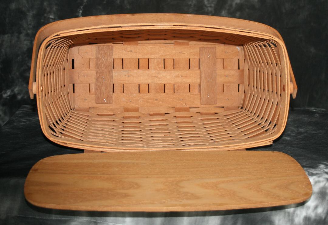 Longaberger Footed Magazine Basket, Signed
