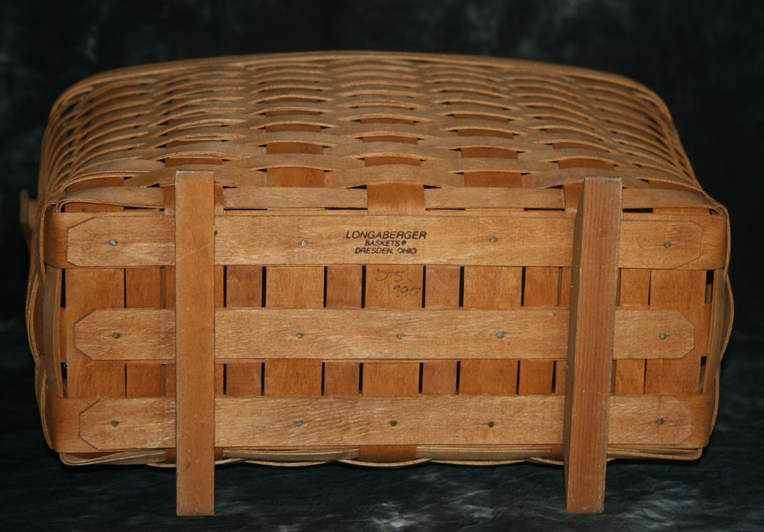 Longaberger Footed Magazine Basket, Signed