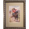 Image 1 : "The Bell of the Plain" Framed and Matted Vintage Postcard