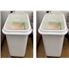 Image 1 : Qty 2 Plastic Food Storage Bins on Wheels (contents not included)