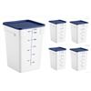 Image 1 : Qty 5 White Buckets w/ Blue Covers