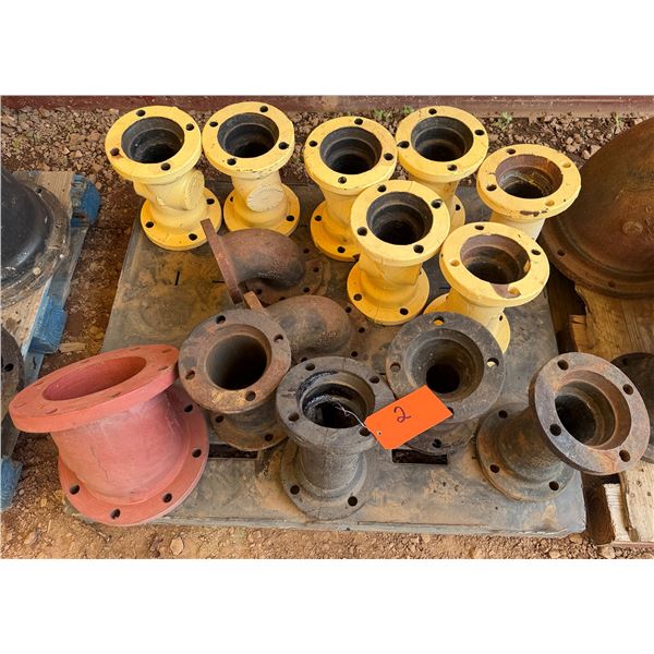Qty 14 Ductile Iron Pipe Fittings, Misc Sizes