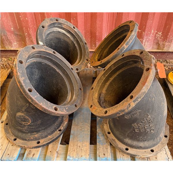 Qty 4 Ductile Iron 12” 1/8 MJ X MJ Pipe Fittings