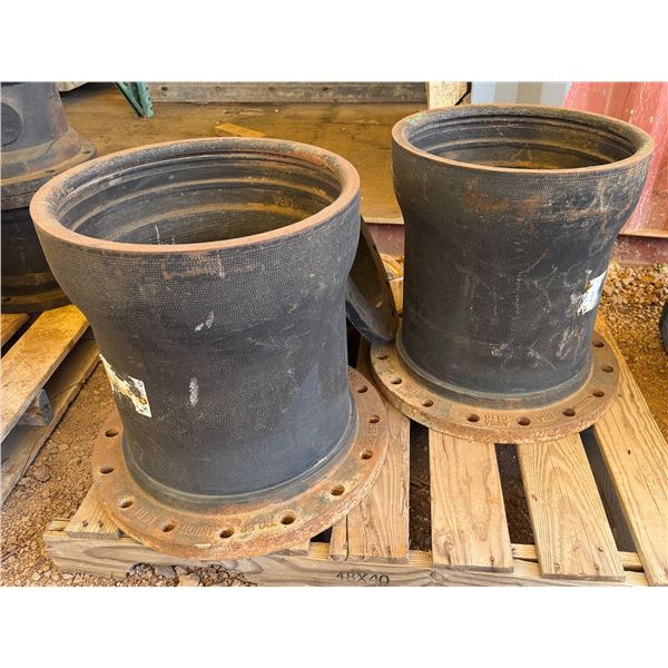 Qty 3 Ductile Iron Pipe Fittings, Misc Sizes