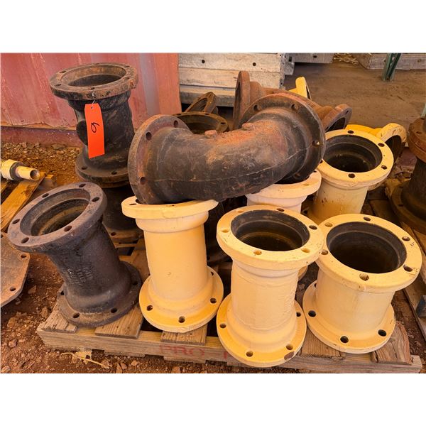 Qty 15 Ductile Iron Pipe Fittings, Misc Sizes