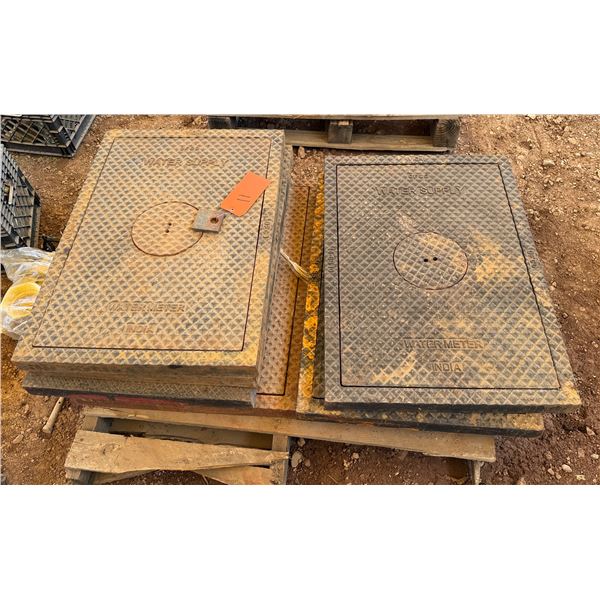 Qty 7 Water Meter Frames & Covers 23" x 33"