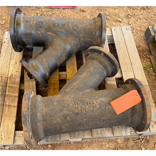 Qty 2 DI 8x6 Y MJ X MJ X MJ Ductile Iron Pipe Fittings