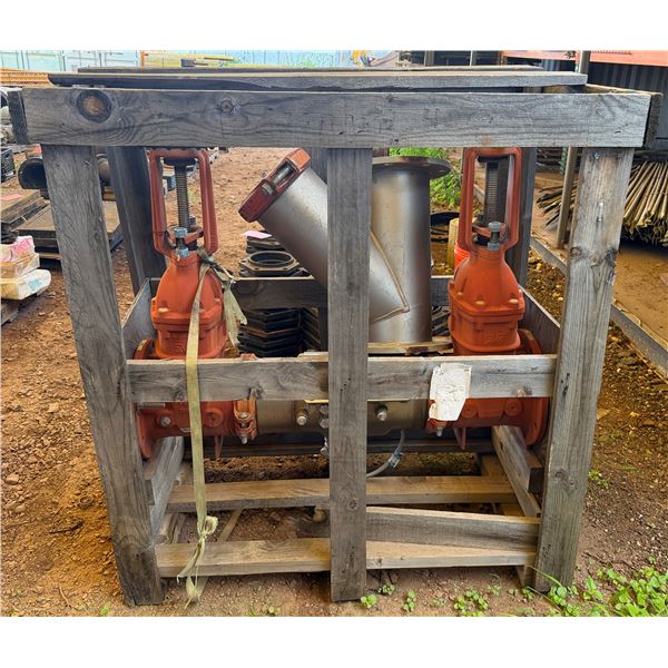 AVK DN200 Ductile Iron Gate Valve w/ Ames Company Deringer 40G Backflow Preventer