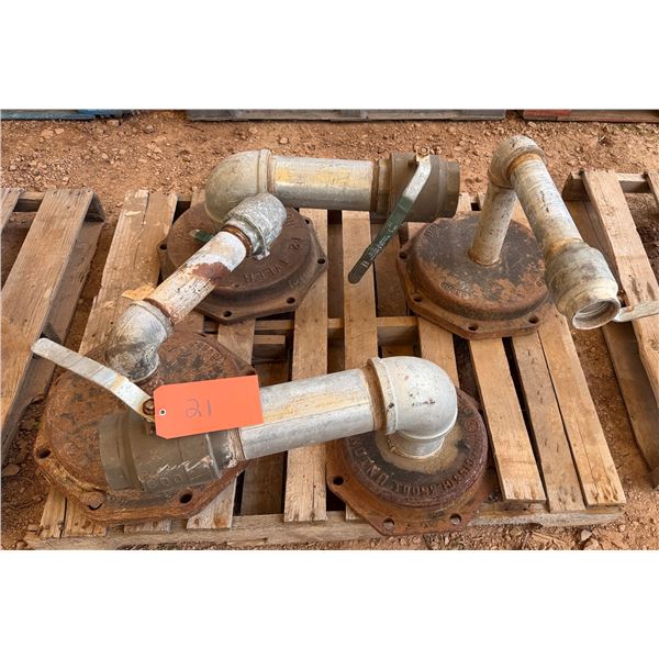 Qty 4 Clean Out Fittings, Misc Sizes