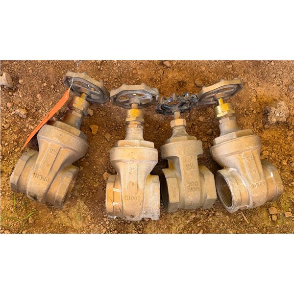 Qty 4 Nibco Gate Valves, Misc Sizes