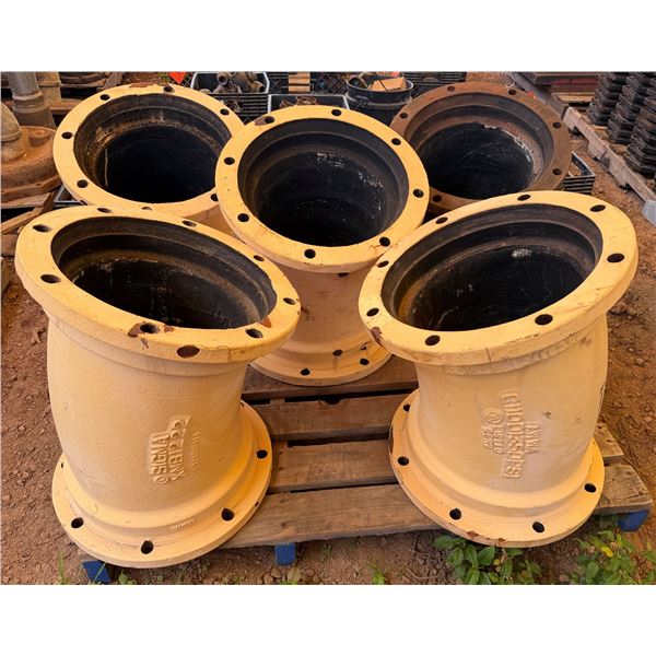 Qty 5 Ductile Iron Pipe Fittings, Misc Sizes