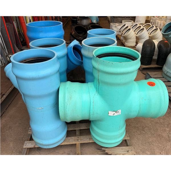 Multiple Y & T Pipe Fittings, Misc Sizes