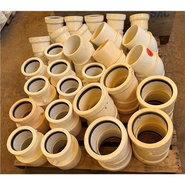 Multiple White Sewer & Drain Elbows & Reducers, Misc Sizes