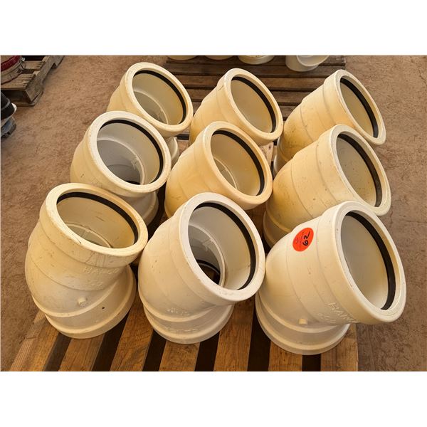 Qty 9 White 45-Degree CL-150 Sewer & Drain Elbow Fittings